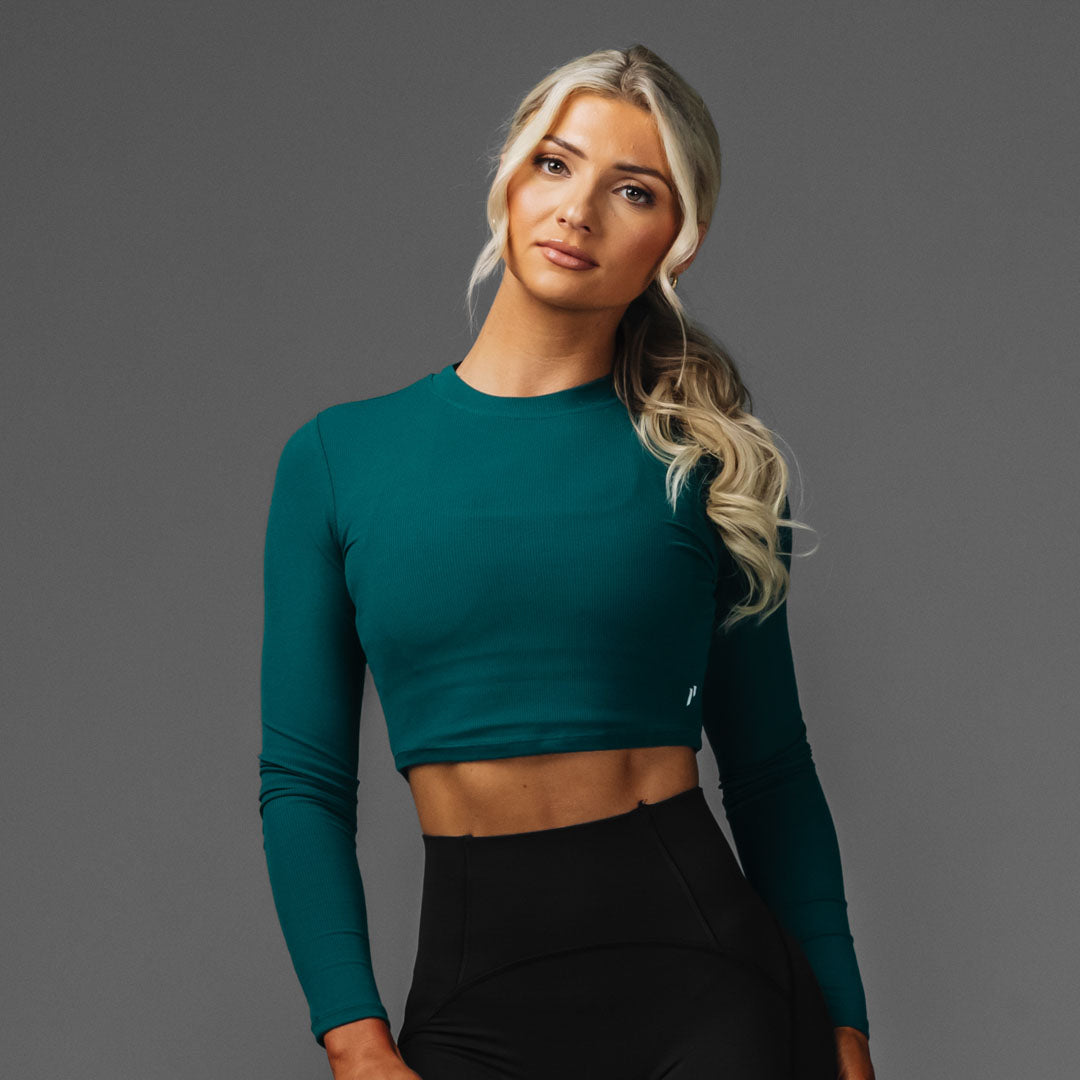 Women's Crop Rib Long Sleeve